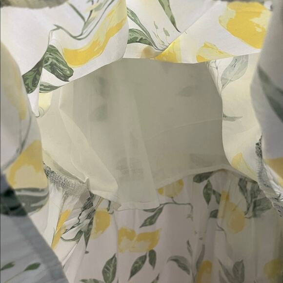 Layered with Love Floral Lemon Print Maxi Sleeveless Lines Cotton Dress 3X - Picture 6 of 7